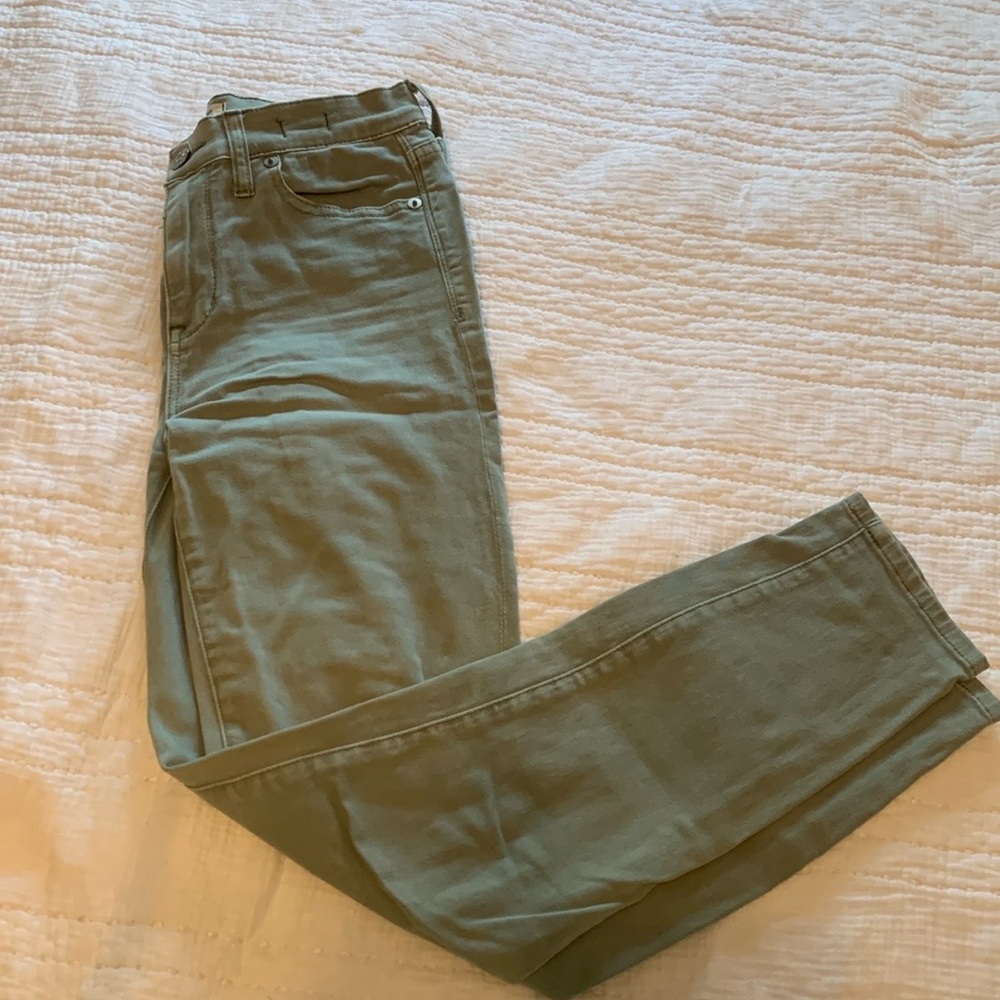 Sage green madewell high riser crop jeans